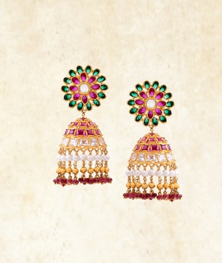 Joyful Feminine Gold Jhumka Earrings