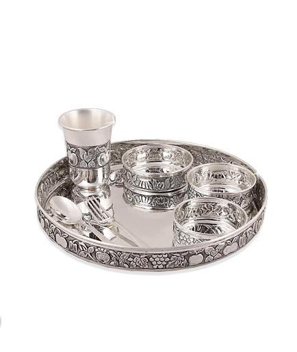 Fruits Themed Silver Plate in Nakshi workmanship