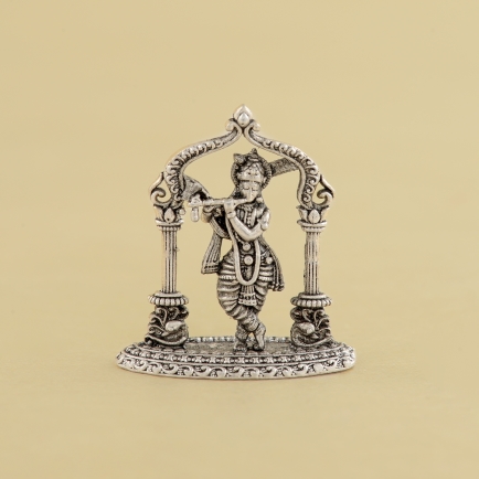 Antique silver idol of Lord Krishna