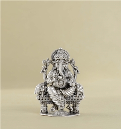 Lord Ganesh crafted using Silver in Antique