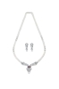 Pearls Necklace set with Earrings in White czs