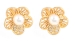 Pearls, Ear studs crafted in alloy and yellow gold polished JPT12526