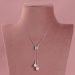 Silver Y shape Necklace with three pearl hangings JAFM0921