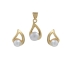 Fresh Water Button Pearl Pendants Set with Alloy metal JPTP2567
