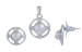 Fresh Water Button  Pearl Pendants Set with Alloy metal