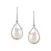 Fresh Water Ovel White  Color Pearl Earrings JST10735