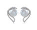 Fresh Water Button White Color Pearl Earrings in Silver