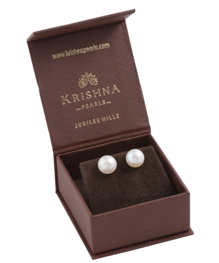 Fresh Water Button White Color Pearl Stud Earrings JPT10384