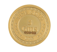 5 Grams 24 Karat Gold Coin 999 Purity