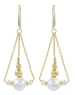 Freshwater Pearls Dangler Earrings tinted in yellow gold