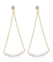 Pearls Dangler earrings tinted in gold polish