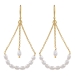 Triangle Pearls hanging Earrings tinted in yellow gold