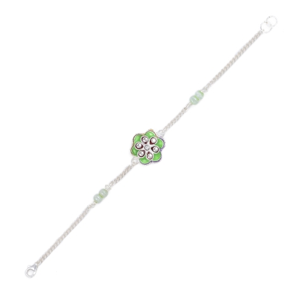 Flower Rakhi crafted using Silver