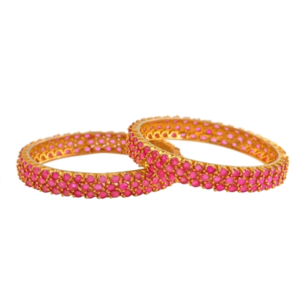 Red color Stone Bangles