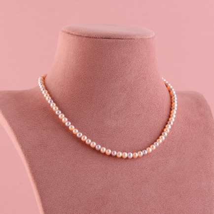 Peach Color Pearls String | JS0959