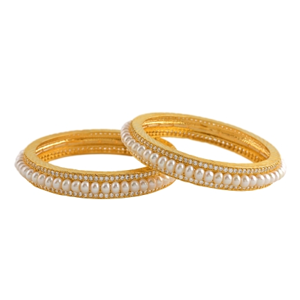 Fresh Water White Pearl Bangles | JPBG0025