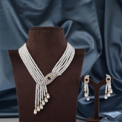 Beautiful long Haar Pearl Necklace set JPH0448