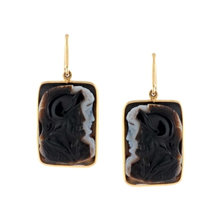 Figure Mother Of Pearl Gold Earrings