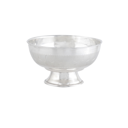 Silver Floral Design Prasadam Bowl