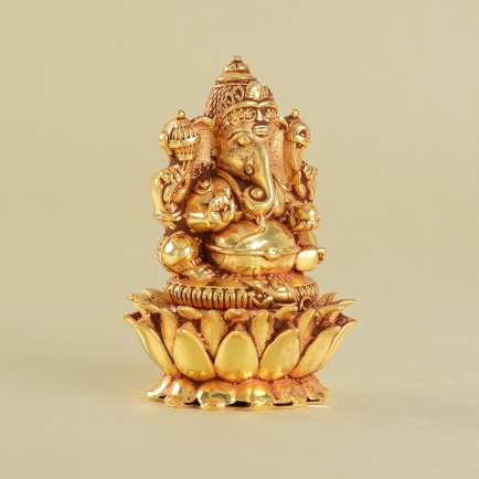 Silver Gold Plated Ganesha idol