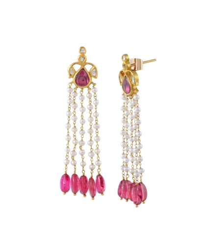 Gold Pearl Dangler Earrings