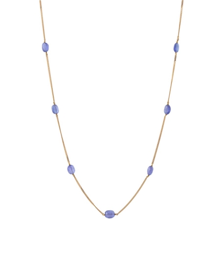 Gold Tanzanite Beads Necklace