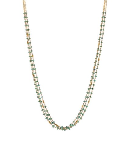 Emerald Gold Beads Necklace