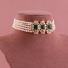 Button pearl choker set with Greenstone