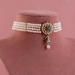 Pearl choker set  with blackstone