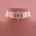 5 line button pearl choker set