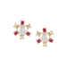 Button Pearl studs with CZ