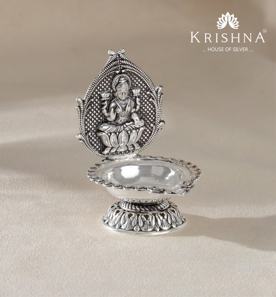 silver lakshmi deepam