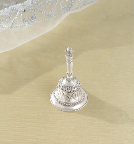 Silver Hand Bell with Shank for Pooja