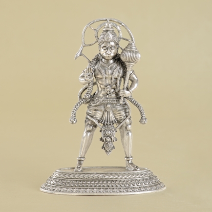 Antique Hanuman Silver Idol