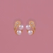 Gold Plated Fancy Pearl Stud Earrings