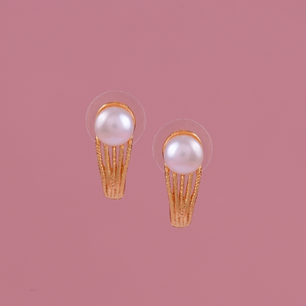 J Hoop Pearl Earrings