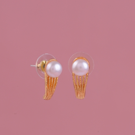 J Hoop Pearl Earrings