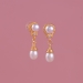 Freshwater Pearl with Cubic Zircon Fancy Stud Earrings