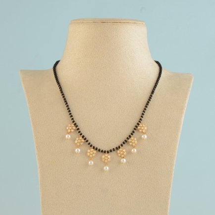 Gold Mangalsutra with Black Beads