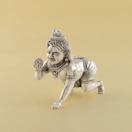 Pure Silver Ladoo Gopal krishna Idol