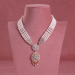 Four String Oval and Round Pearl Necklace Sets