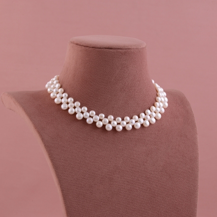 Freshwater Pearl Button Necklace