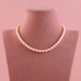 One Line Peach Color Pearl Necklace