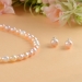 Single line multi color pearl necklace with studs