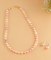 Single line multi color pearl necklace with studs