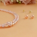 Two Line Pearl Necklace and Stud