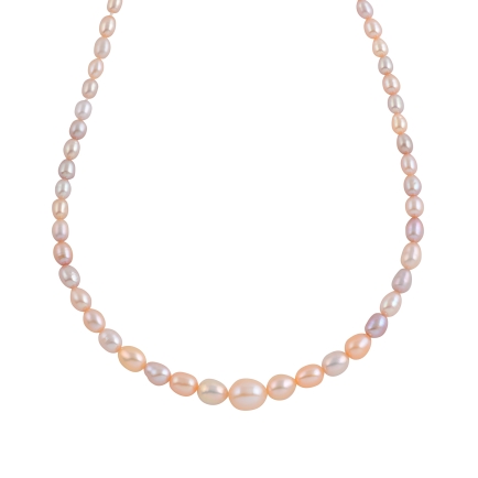 Single Line Pink Pearl Necklace Set