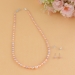 Single Line Pink Pearl Necklace Set