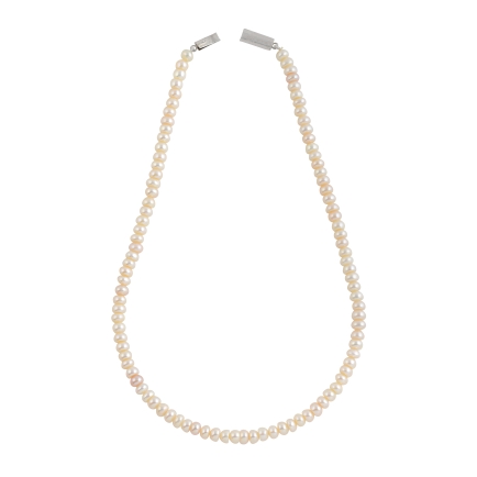 Simple White Pearl Necklace and Bracelet