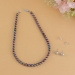 Simple Grey Color Pearl Necklace Set